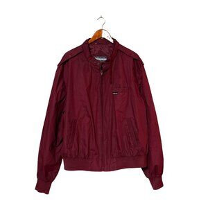 Members Only Mens Burgundy Bomber Jacket 3X Lightweight Polyester Old School